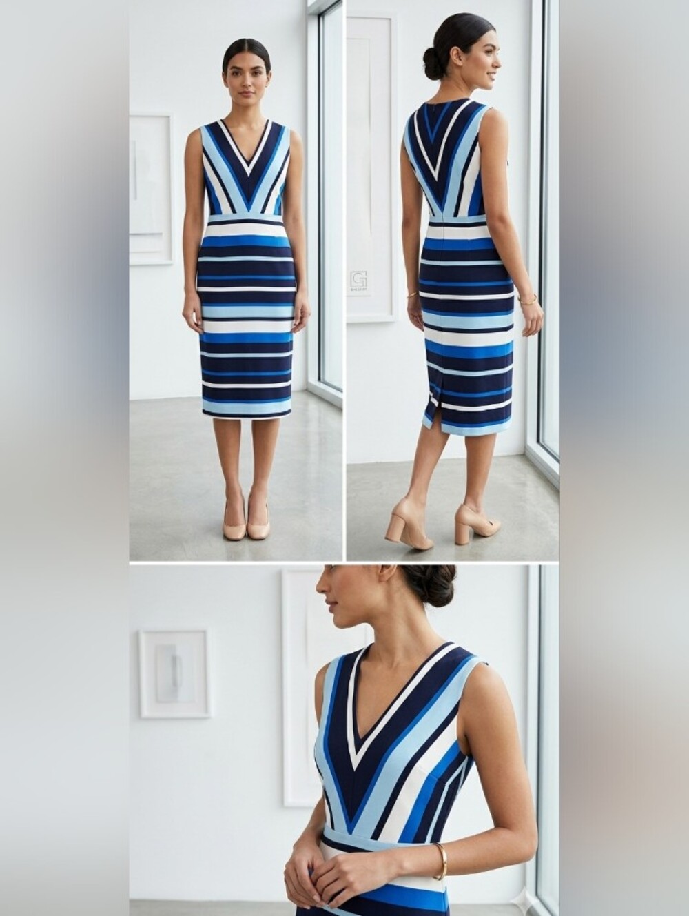 Banana Republic NWT Size 12 Sleeveless Multicolor MIDI Dress